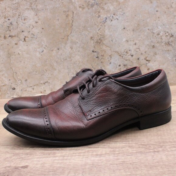 Studio Belvedere Oxford Shoes Mens Dark Brown Low Top Lace Up SImone Size 11D - Picture 2 of 13